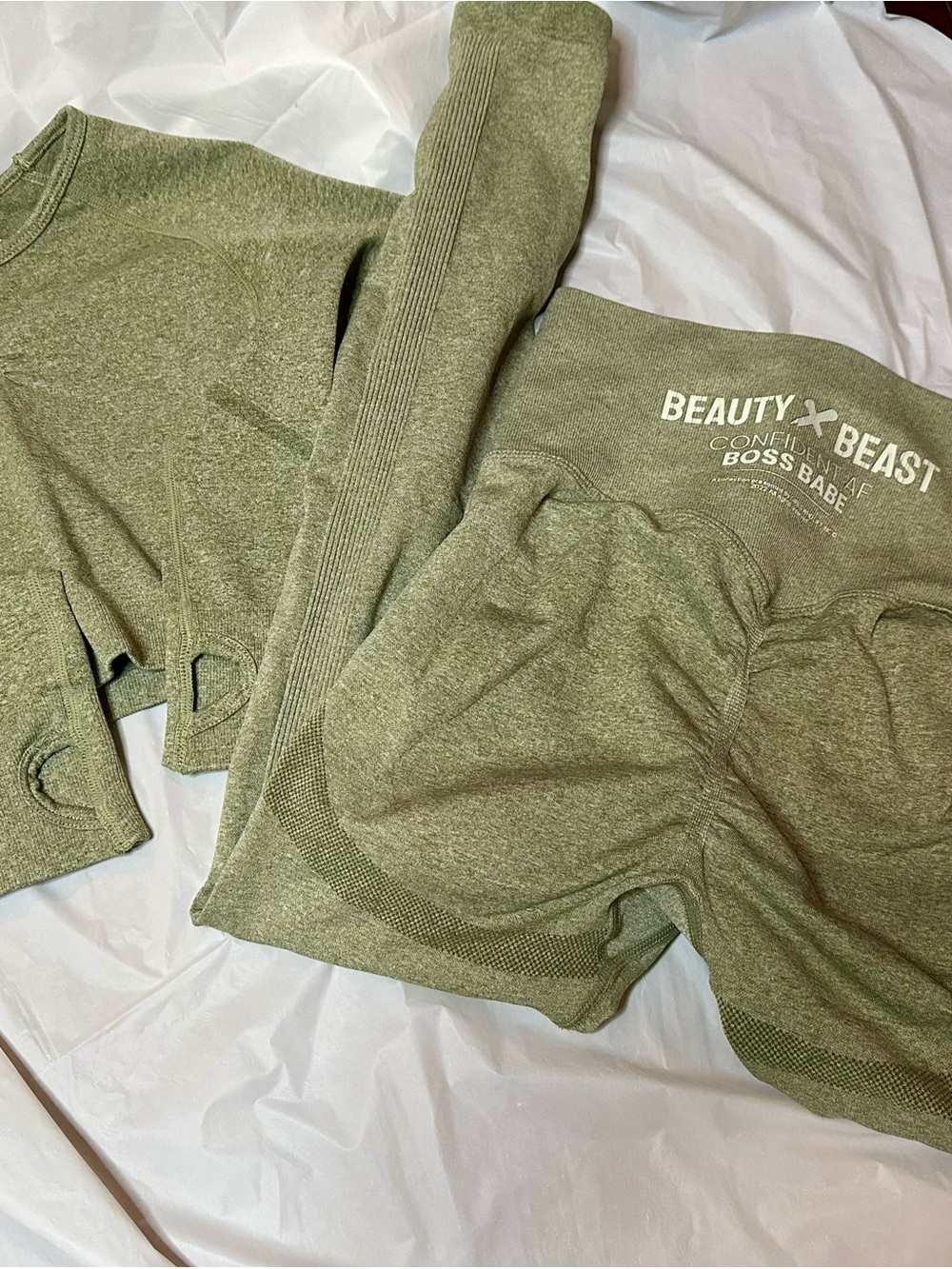 Beauty X Beast Olive Green Seamless Active Set